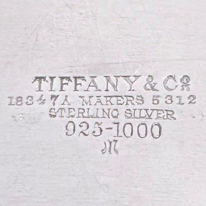 KLS Vaults Tiffany and Co sterling silver hallmark engraving on an antique Art Nouveau oval platter