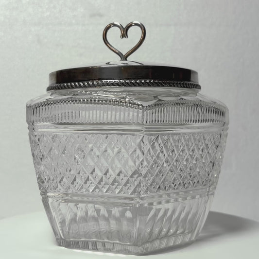 LATE VICTORIAN CUT GLASS AND SILVER-MOUNTED BISCUIT BARREL, BIRMINGHAM, 1899